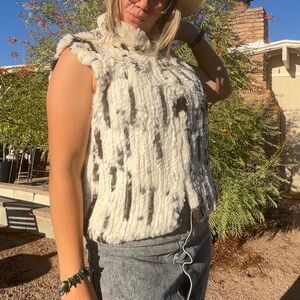🐰 VTG Handmade Rabbit Fur Vest